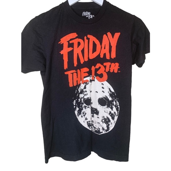 Friday The 13th Other - FRIDAY THE 13TH Graphic Friday The 13th Jason Print Cap Sleeve Tee Black Small